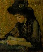 Pier Leone Ghezzi A reading lady oil on canvas